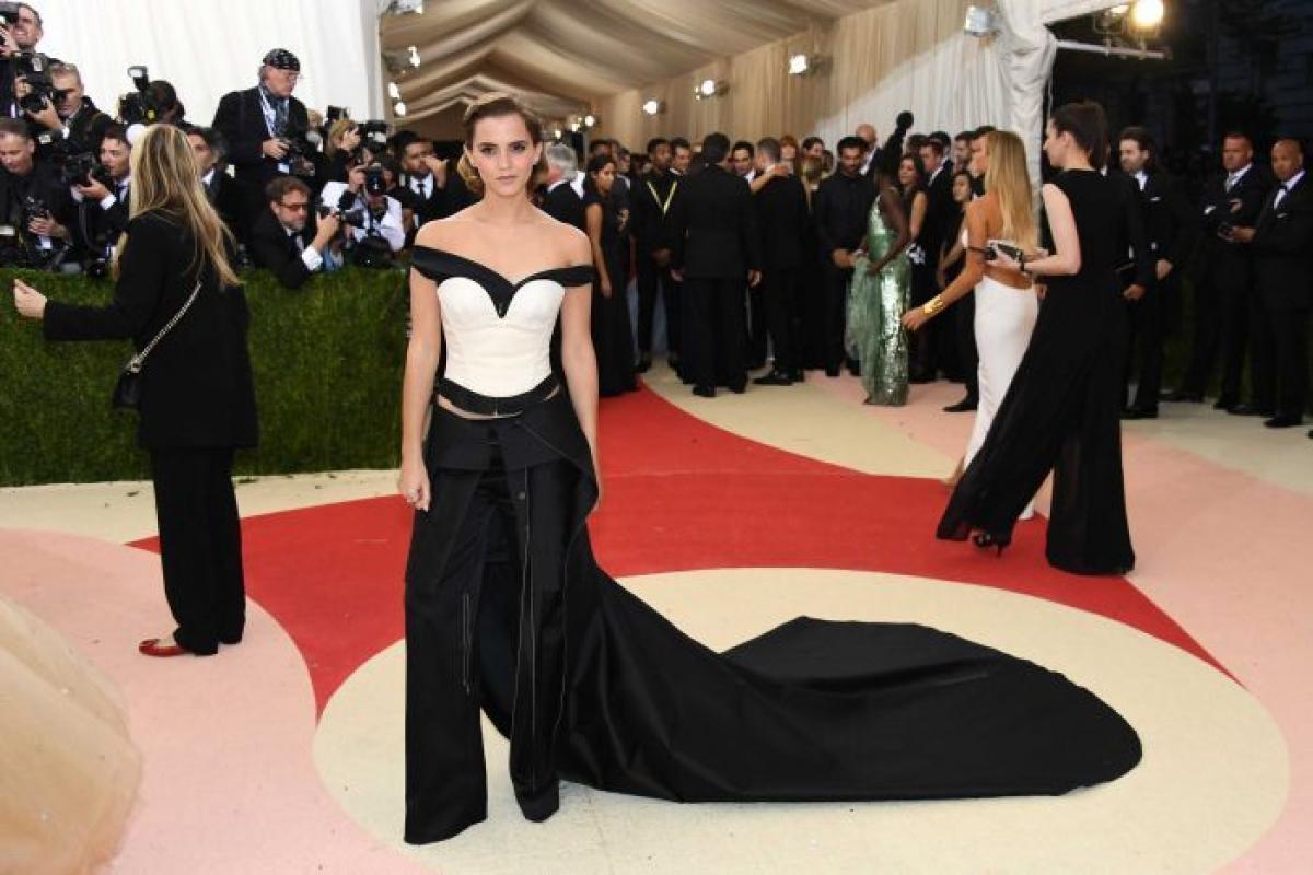 Emma Watson sports `recycled plastic bottles` at 2016 Met Gala